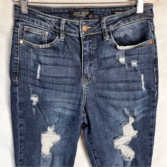 Judy Blue Jeans Womens 5 27 Boyfriend Fit Distressed Denim Stretch Jean JB88220 - Picture 2 of 16